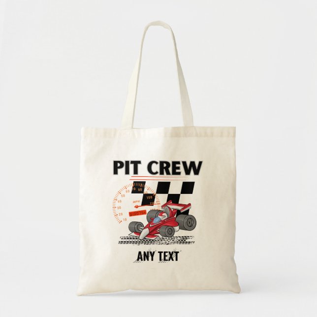 Pit Crew Birthday Party Theme Race Cars  Tote Bag (Front)