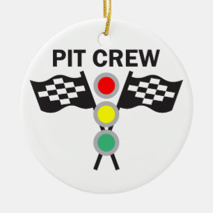 Pit Crew Ceramic Ornament