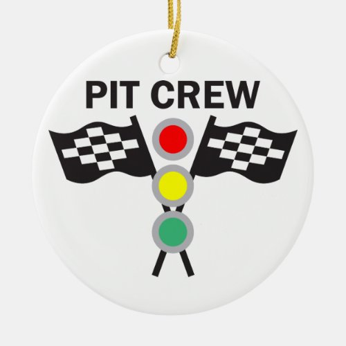 Pit Crew Ceramic Ornament