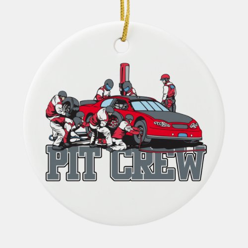 Pit Crew Ceramic Ornament