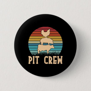 Pit Crew Cow Pig Chicken Byrbecue Grilling Bbq  Button