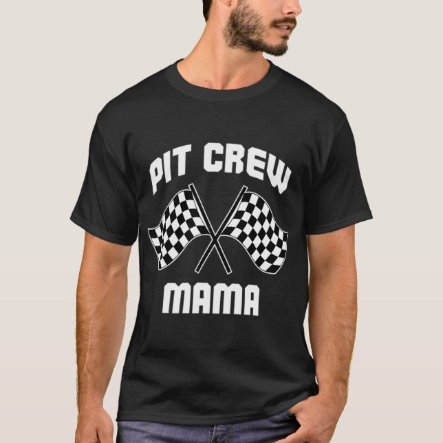 Pit Crew Mama Hosting Race Car Birthday Parties Pa T-Shirt (Front)