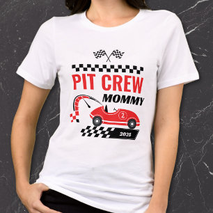 Pit Crew Mommy Fast One Birthday T-Shirt Tri-Blend Shirt