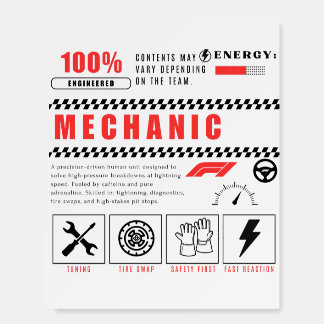 Pit Crew Power – 100% Mechanic Foam Board