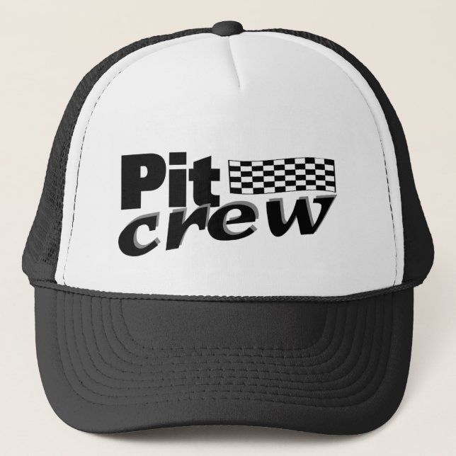 Pit Crew (Racing Flag) Trucker Hat (Front)