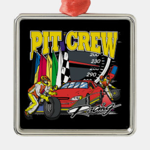 Pit Crew Racing Metal Ornament