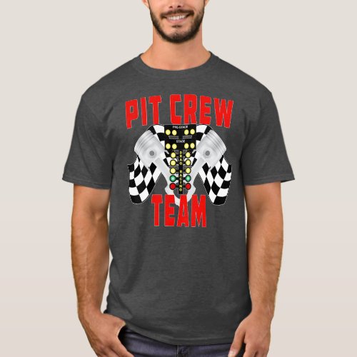 Pit Crew Team Racing Flag Racing Tree Pistons 1 T_Shirt