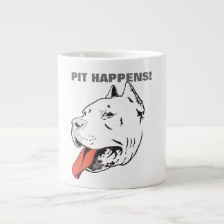 Pit Happens Funny Pit Bull Jumbo Coffee Mug