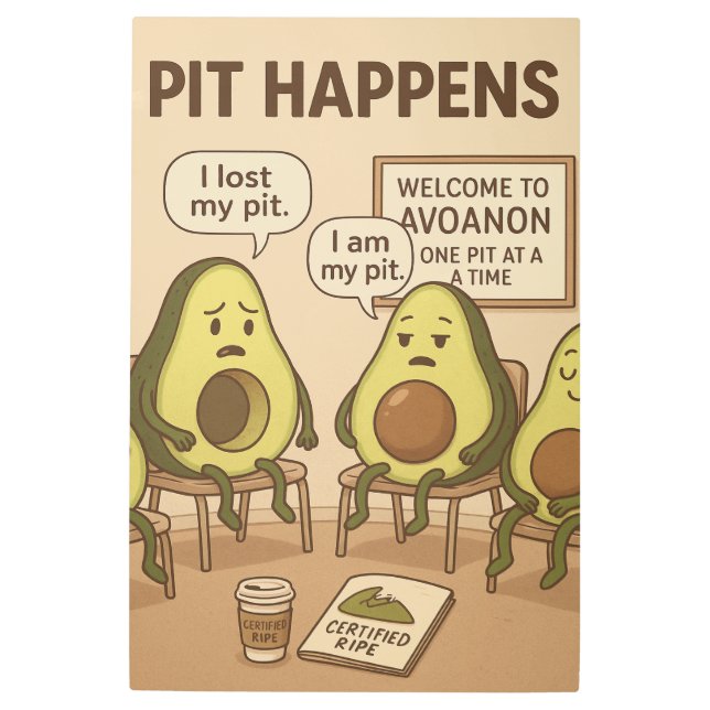 Pit Happens Metal Print (Front)