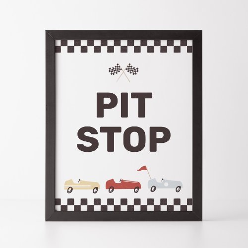 Pit Stock Sign Two Fast Race Car Birthday