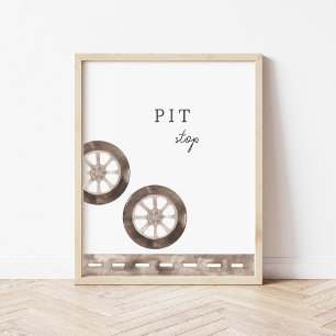 Pit Stop Custom Party Sign