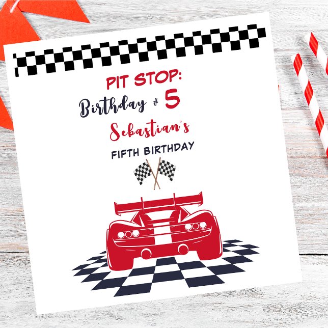 Pit stop race kids birthday napkins (Creator Uploaded)