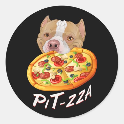Pit_zza Pit Bull  Pizza  Medium Gift Bag Throw P Classic Round Sticker