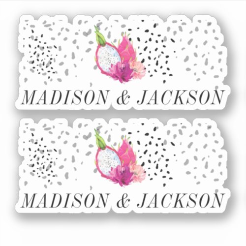 Pitaya Dragon Fruit Elegant Wedding Personalized Sticker