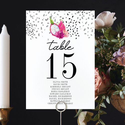 Pitaya Wedding Seating Chart Table Number