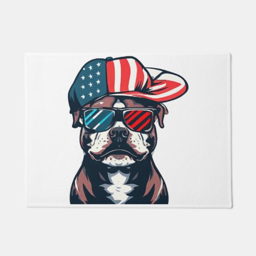 Pitbull 4th of July Doormat