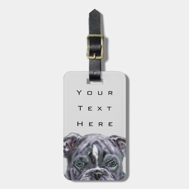 Pitbull -  Add Your Text / Name - Luggage Tag (Front Vertical)