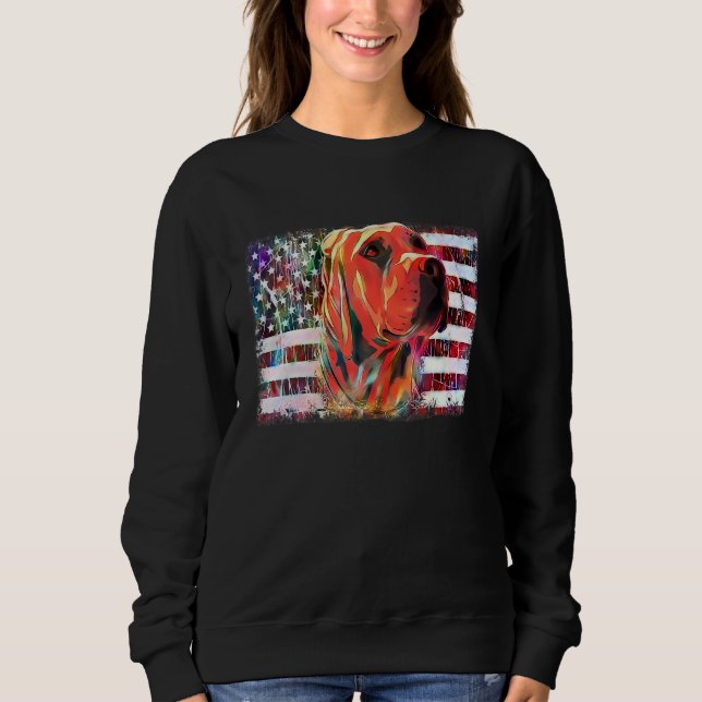 Pitbull American Flag Dog Mom Dad Patriotic  Terri Sweatshirt (Front)