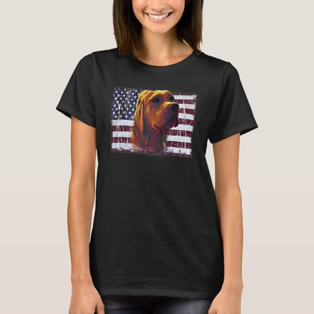 Pitbull American Flag Dog Mom Dad Patriotic  Terri T-Shirt (Front)