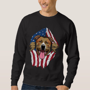 Pitbull American Flag Sweatshirt