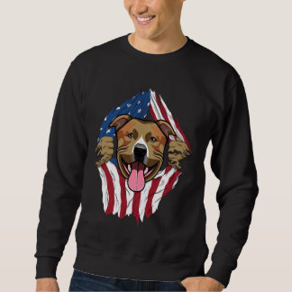 Pitbull American Flag Sweatshirt