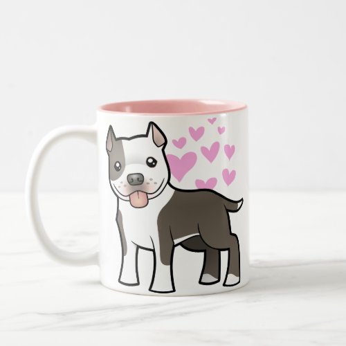 Pitbull  American Staffordshire Terrier Love Two_Tone Coffee Mug