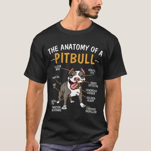 Pitbull Anatomy For Dog T_Shirt