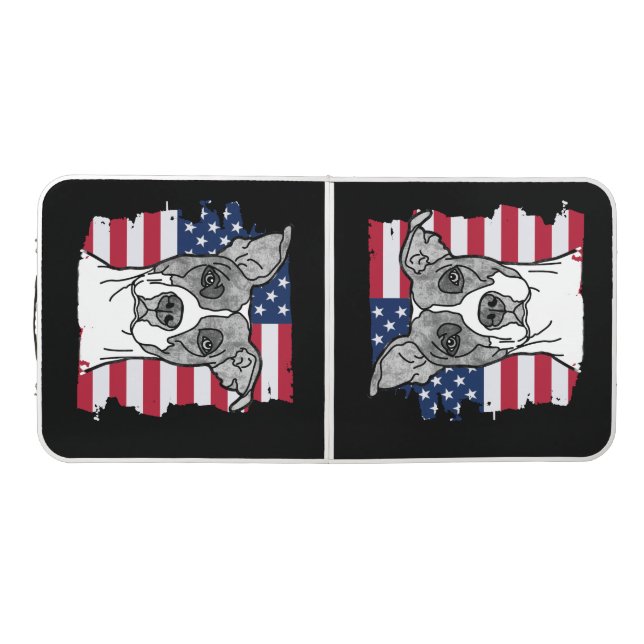 Pitbull and American Flag Pong Table (Top)