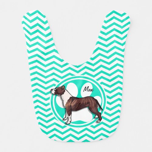 Pitbull Aqua Green Chevron Bib