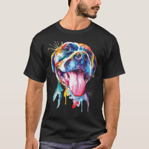 Pitbull Artistic Colorful Dog Breed Pit Bull Splas T-Shirt