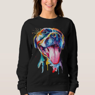 Pitbull Artistic Splash Animal Colorful Dog Breed Sweatshirt