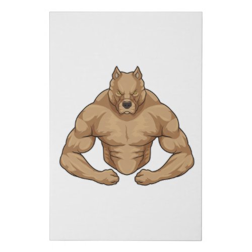 Pitbull as Bodybuilder extreme Faux Canvas Print