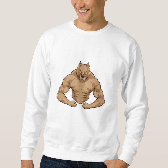 Pitbull as Bodybuilder extreme Sweatshirt (Front)