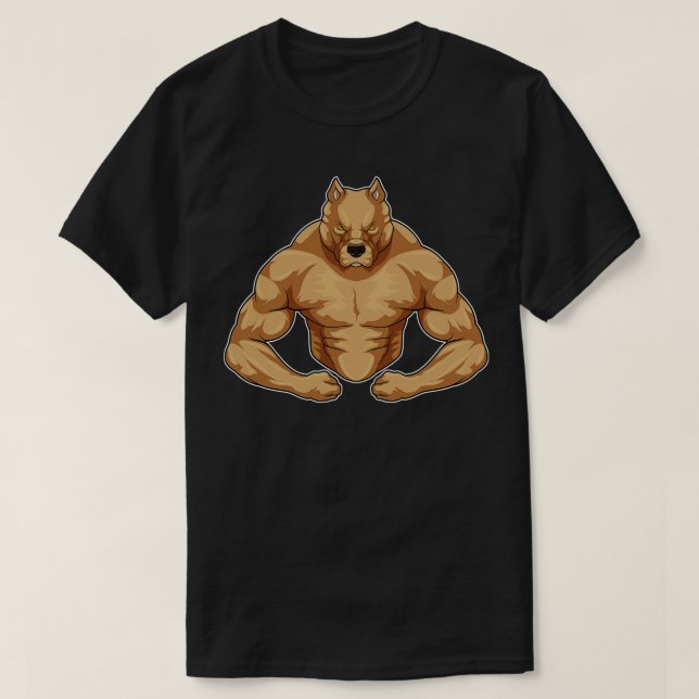 Pitbull as Bodybuilder extreme T-Shirt (Design Front)
