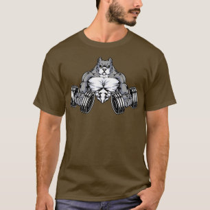 Pitbull at Bodybuilding with Dumbbells T-Shirt