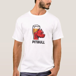 Pitbull & Beer Art Logo T-Shirt