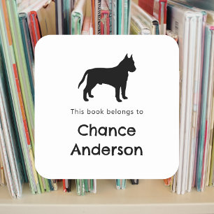 Pitbull bookplate sticker