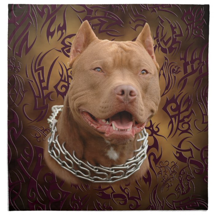 Pitbull brown tribal tattoo napkin