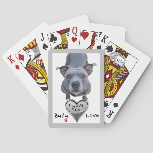 Pitbull Bully Love Playing Cards (Back)
