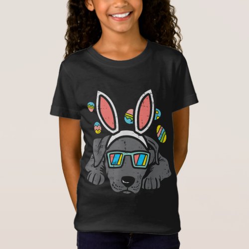 Pitbull Bunny Ears Glasses Easter Eggs Cute Dog Ow T_Shirt