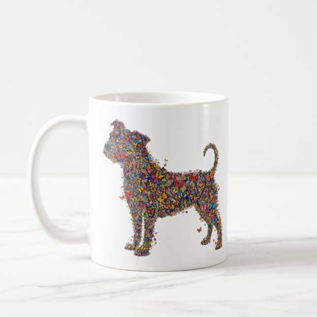 Pitbull Butterfly Silhouette Art | Bully Dog Lover Coffee Mug (Left)
