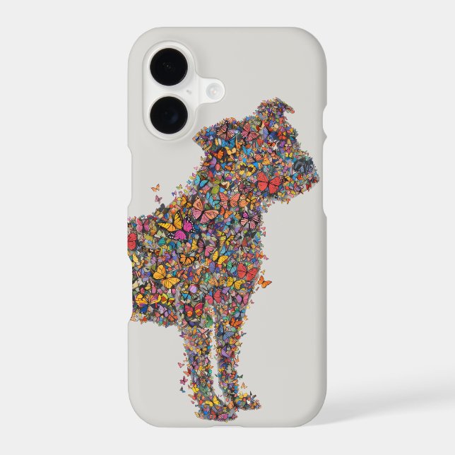 Pitbull Butterfly Silhouette Bully Dog Lover Phone iPhone Case (Back)