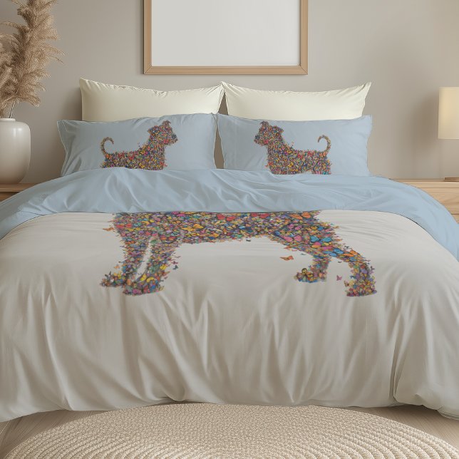 Pitbull Butterfly Silhouette Reversible Bully Dog Duvet Cover (Creator Uploaded)