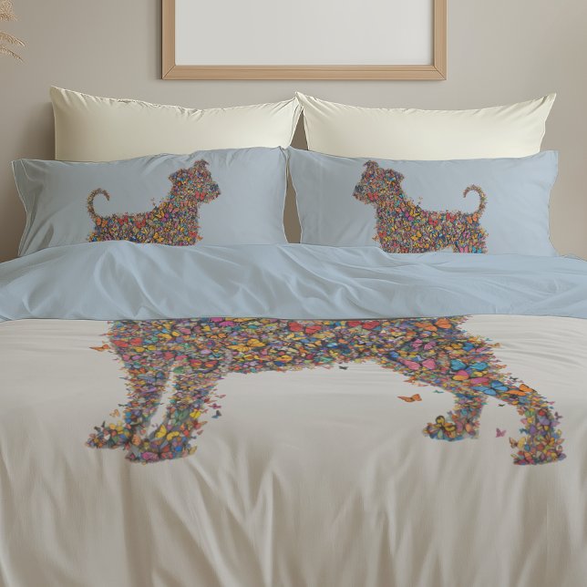 Pitbull Butterfly Silhouette | Reversible Dog Mama Pillow Case (Creator Uploaded)