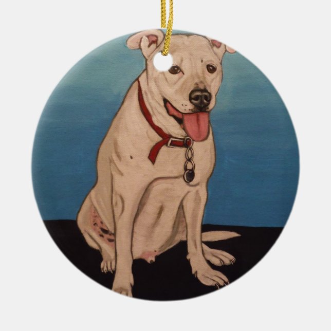Pitbull Ceramic Ornament (Front)