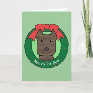 Pitbull Christmas Holiday Card