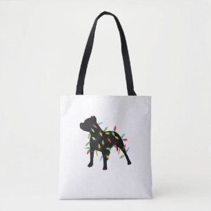 Pitbull Christmas Lights Christmas Gift Dog Lover  Tote Bag