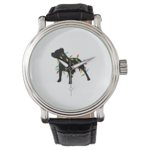 Pitbull Christmas Lights Christmas Gift Dog Lover  Watch