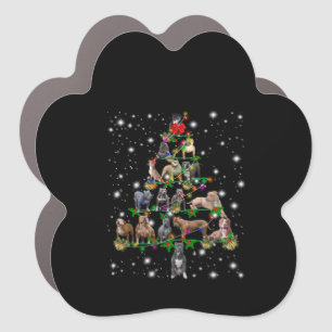 Pitbull Christmas Tree Covered By Flashlight Car Magnet