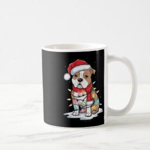 Pitbull Christmas Tree Cute Santa Hat Lights Xmas Coffee Mug